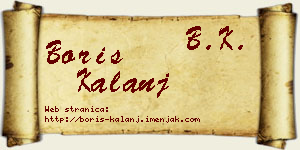Boris Kalanj vizit kartica